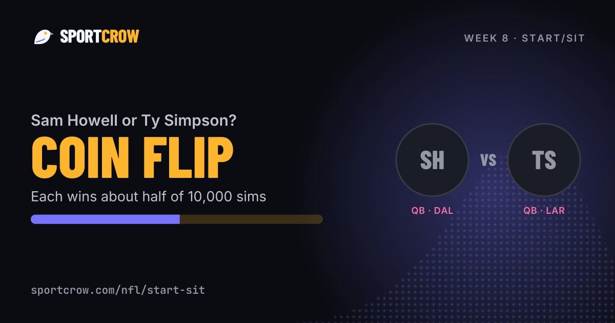 Start Sam Howell or Ty Simpson? Week 8 PPR start/sit | SportCrow